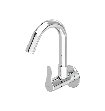 Sink Cock with Swinging Spout Wall Mounted