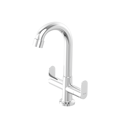 Central Hole Basin Mixer with Braided Hoses